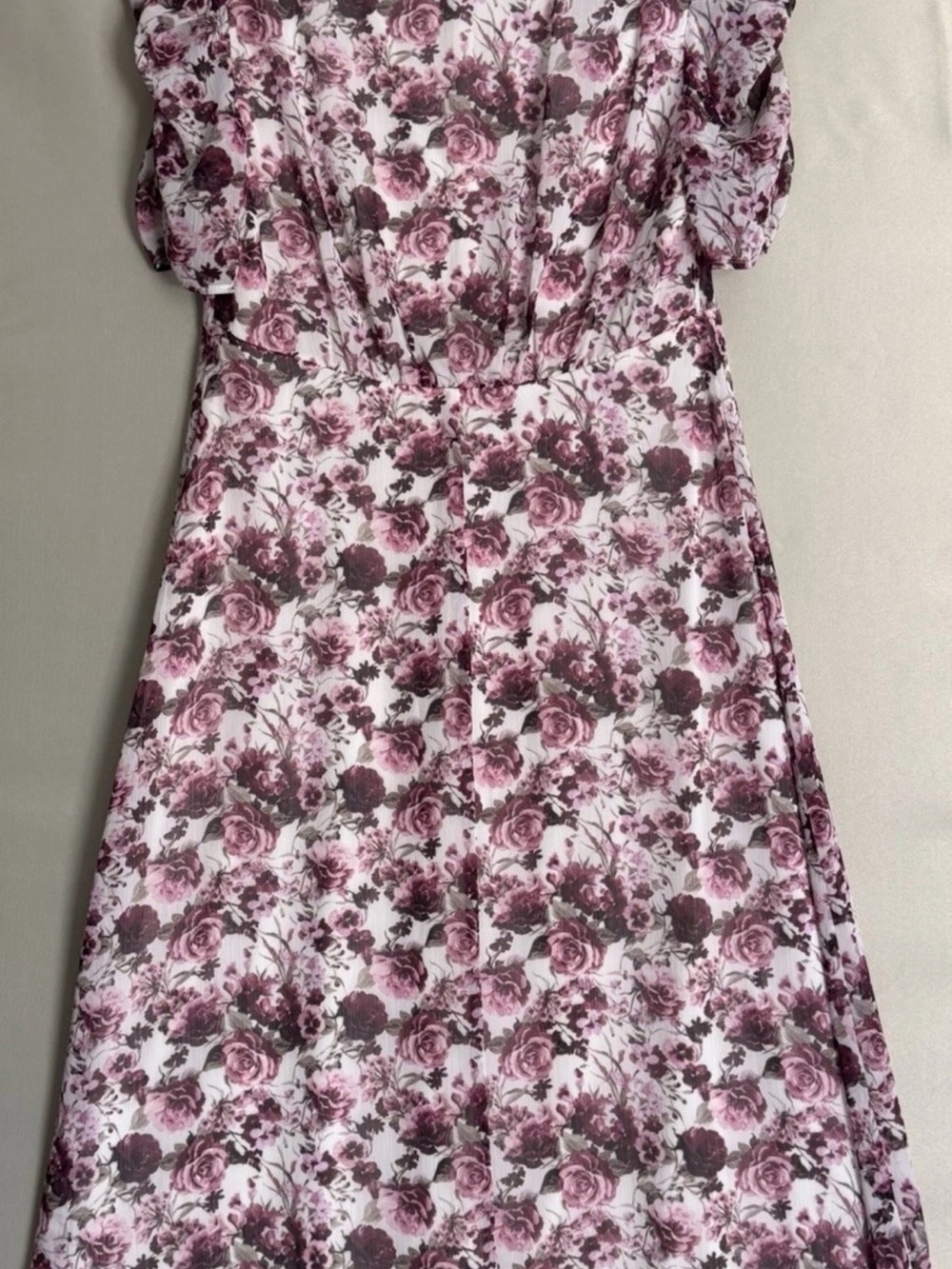 connected apparel Mauve Pink Floral V-Neck Midi Dress - Picture 8 of 8
